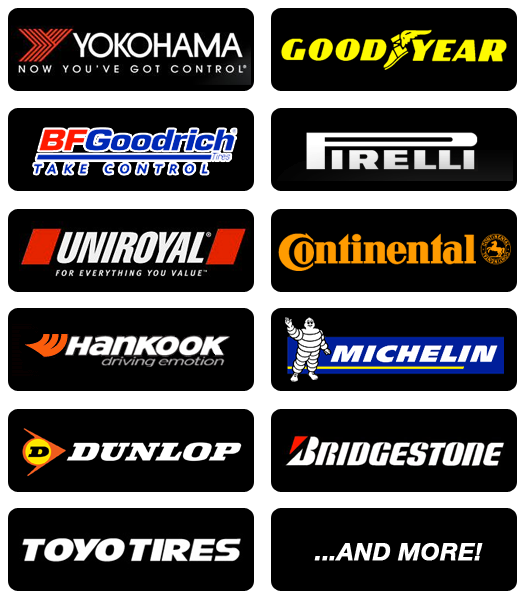 Tyre brands supplied and fitted by SWS Mobile Tyres